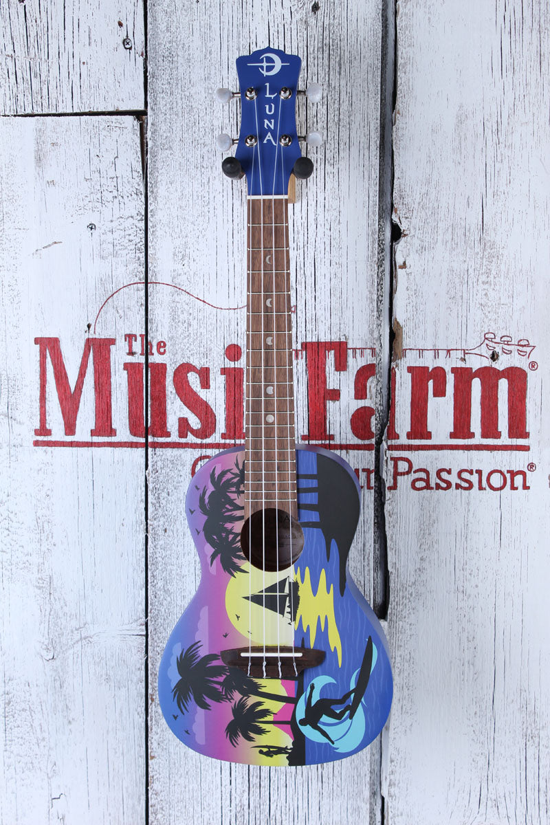 Luna Uke Kauwela Summer Concert Ukulele Custom Kauwela Summer Graphic w Gig Bag