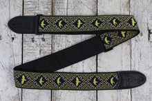 Load image into Gallery viewer, PRS Jacquard Hootenanny Style Guitar Strap w/ Yellow &amp; Black Birds