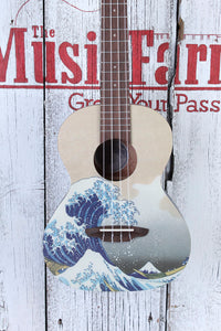Luna Great Wave Tenor Ukulele Great Wave Graphic Tenor UKE GWT with Gig Bag