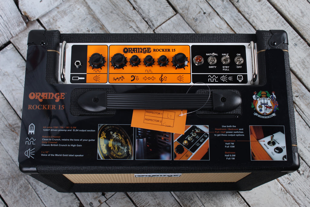 Orange ROCKER 15 Electric Guitar Amplifier Multi Watt 1 x 10 All Tube Amp Black