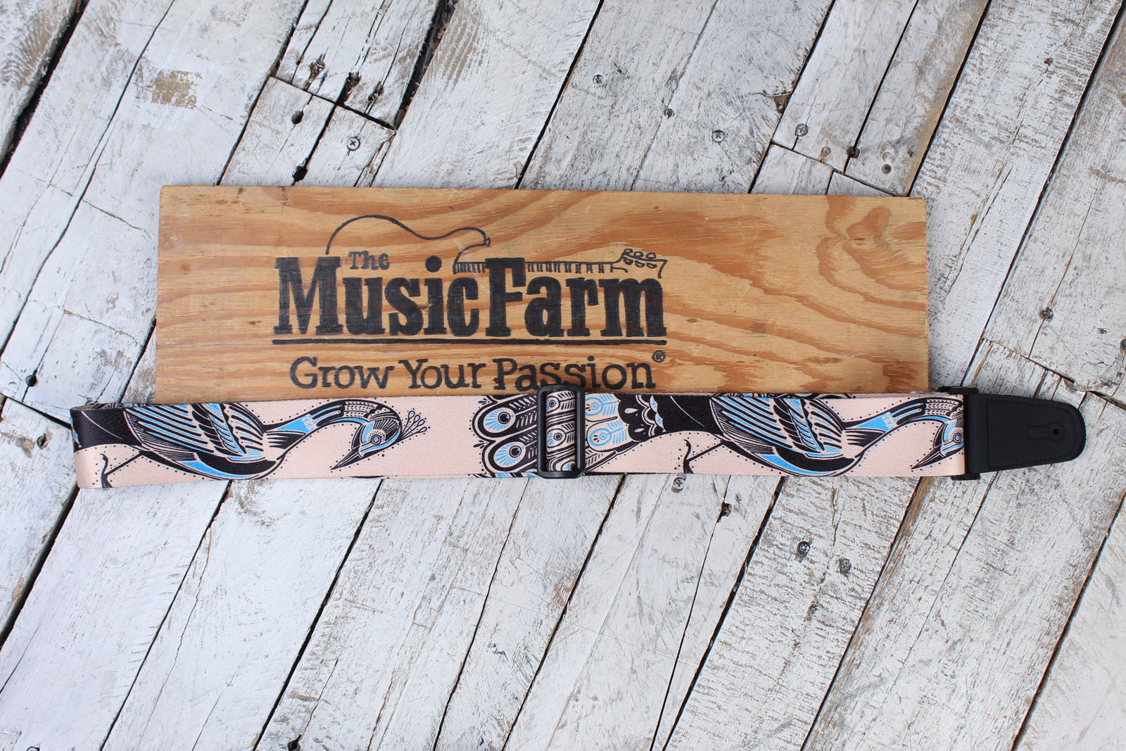 Henry Heller 2" Wide Peacock Tattoo Design Guitar Strap