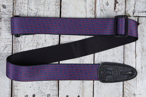 Levy’s Signature "L" Icon Guitar Strap -  Blue & Red