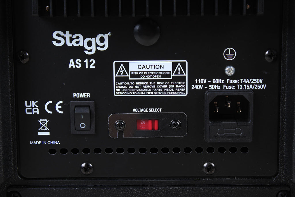 Stagg AS12 Active Speaker 12 Inch 2 Way Powered Speaker with Bluetooth