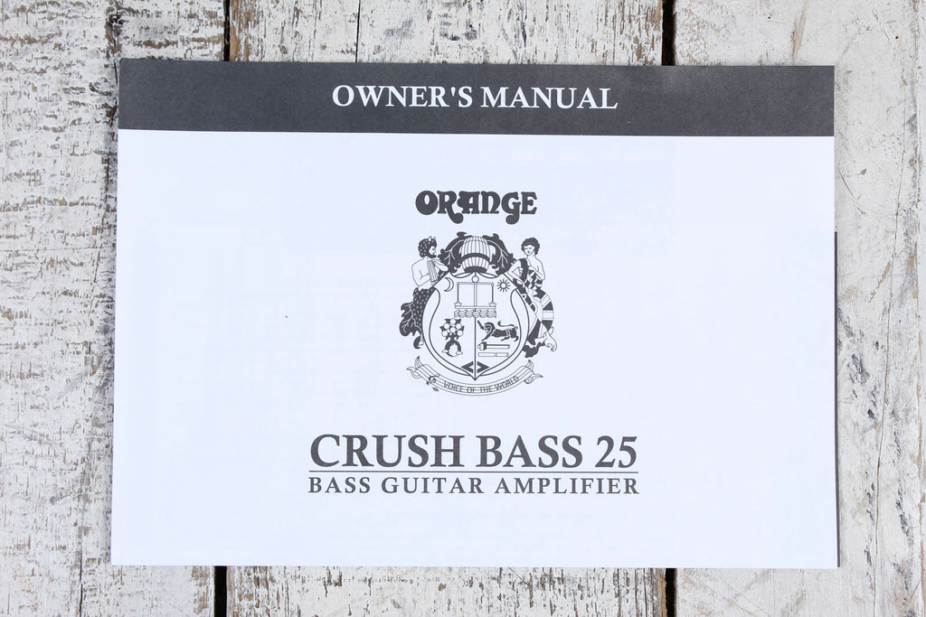 Orange CRUSH BASS 25 BLACK Electric Bass Guitar Amplifier 25 Watt 1x8 Combo Amp