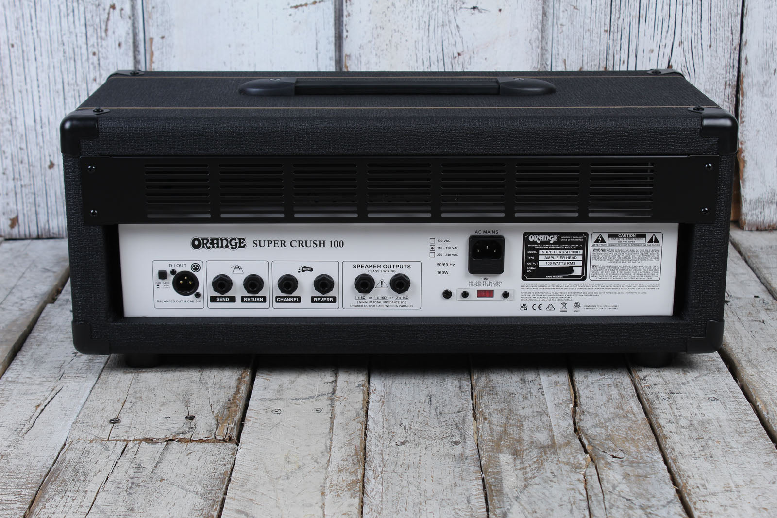 Orange Super Crush 100 Electric Guitar Amplifier Head Solid State Amp Head Black