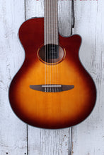Load image into Gallery viewer, Yamaha NTX1 Nylon String Thinline Classical Acoustic Electric Guitar Sunburst