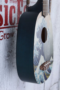 Luna Great Wave Pineapple Soprano Ukulele Great Wave Artwork UKE GWS w Gig Bag