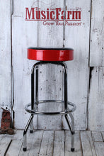 Load image into Gallery viewer, Fender Red Sparkle 30 Inch Barstool Black and Red Swivel Bar Stool