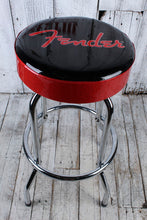 Load image into Gallery viewer, Fender Red Sparkle 30 Inch Barstool Black and Red Swivel Bar Stool