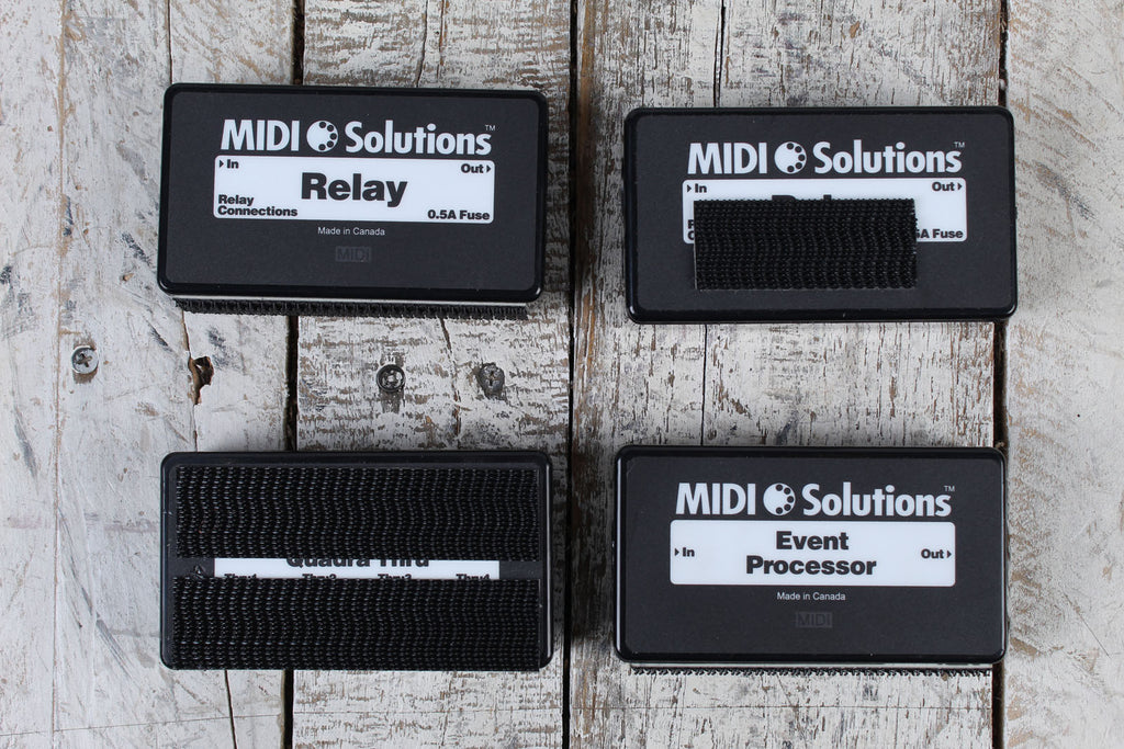 Midi Solutions Event Processor MultiVoltage Quadra Thru & Relay MIDI Interfaces with Cables