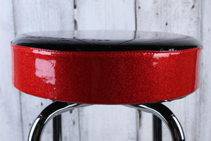 Fender Red Sparkle 30 Inch Barstool Black and Red Swivel Bar Stool