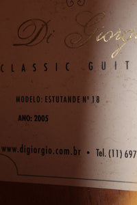 Di Giorgio Estudante No 18 Classical Acoustic Guitar with Hardshell Case