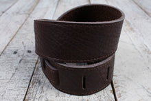Load image into Gallery viewer, Henry Heller 2&quot; Wide American Buffalo Leather Guitar Strap Chocolate