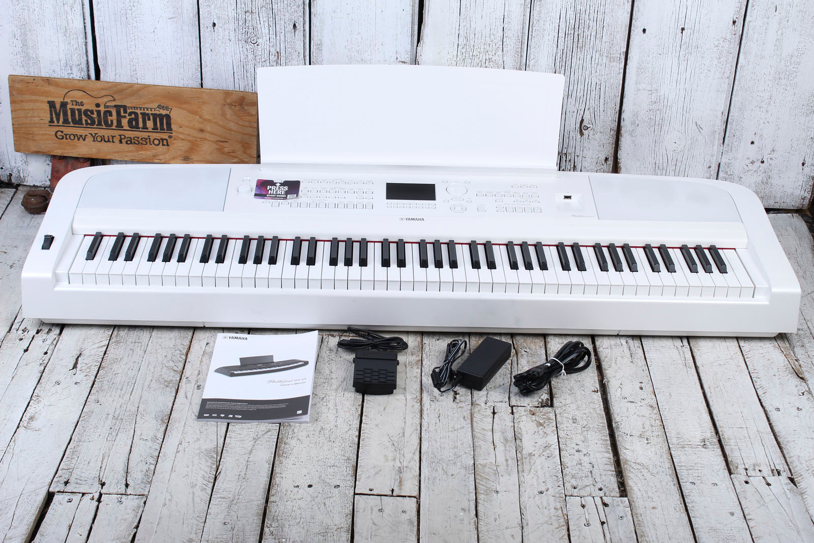 Yamaha DGX-670 White 88 Key Digital Portable Grand Piano with Sustain Pedal