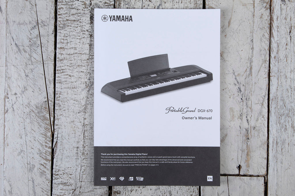 Yamaha DGX-670 White 88 Key Digital Portable Grand Piano with Sustain Pedal