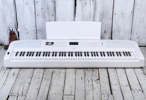 Yamaha DGX-670 White 88 Key Digital Portable Grand Piano with Sustain Pedal