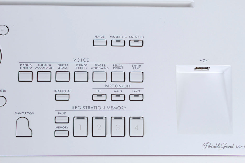 Yamaha DGX-670 White 88 Key Digital Portable Grand Piano with Sustain Pedal