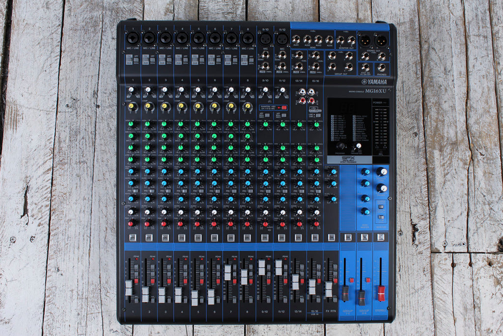 Yamaha MG16XU 16 Channel Analog Stereo Mixer Internal Power Supply and Effects