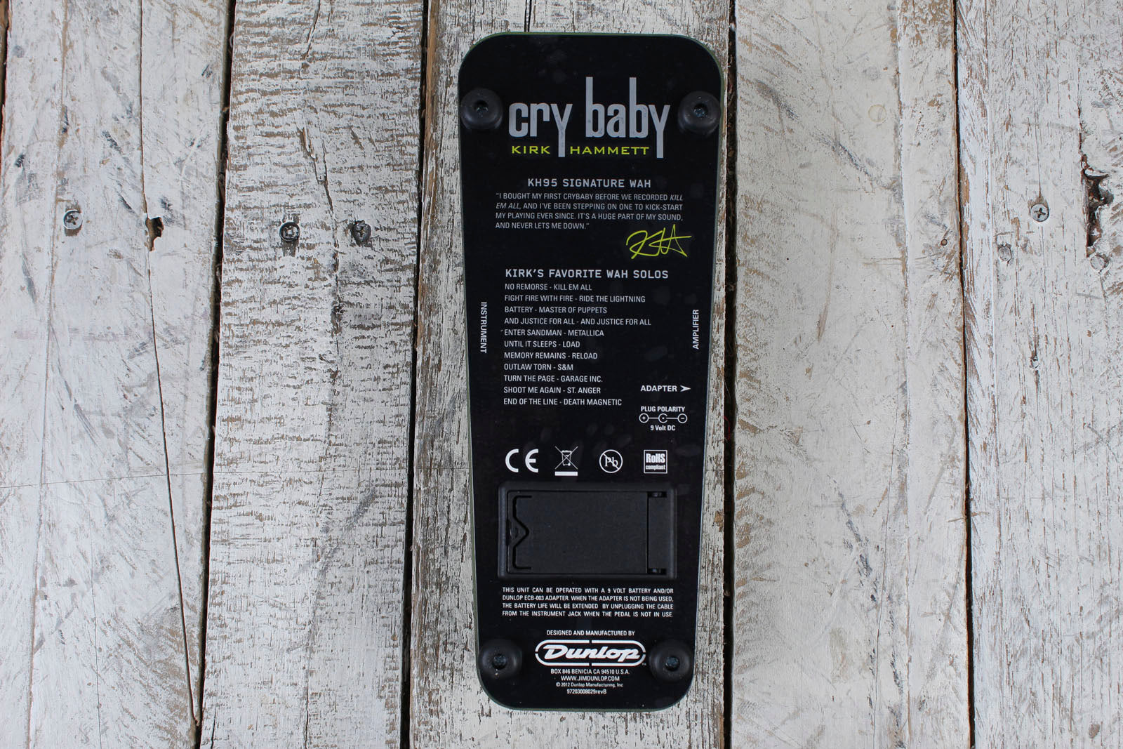 Dunlop Kirk Hammett Signature Cry Baby Wah Electric Guitar Effects Pedal KH95