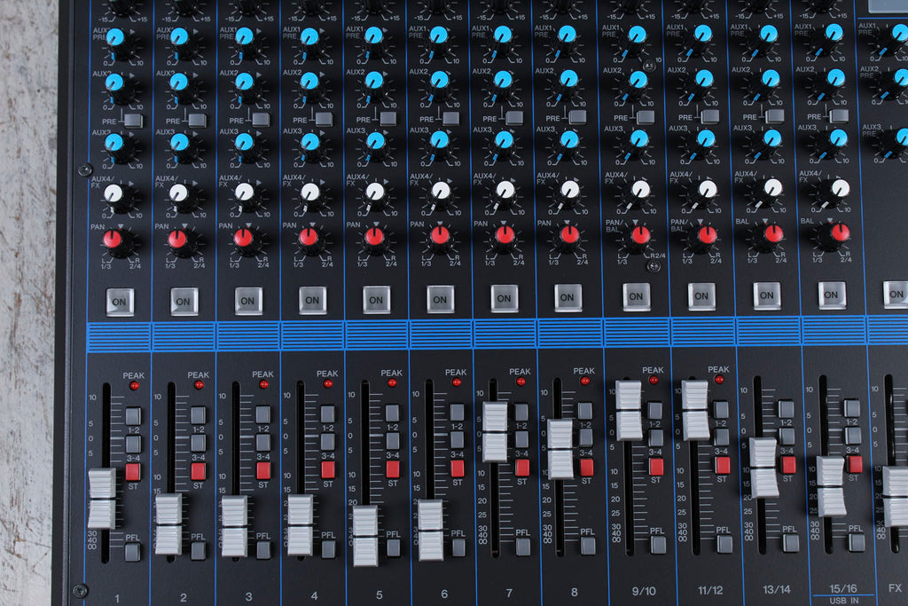 Yamaha MG16XU 16 Channel Analog Stereo Mixer Internal Power Supply and Effects