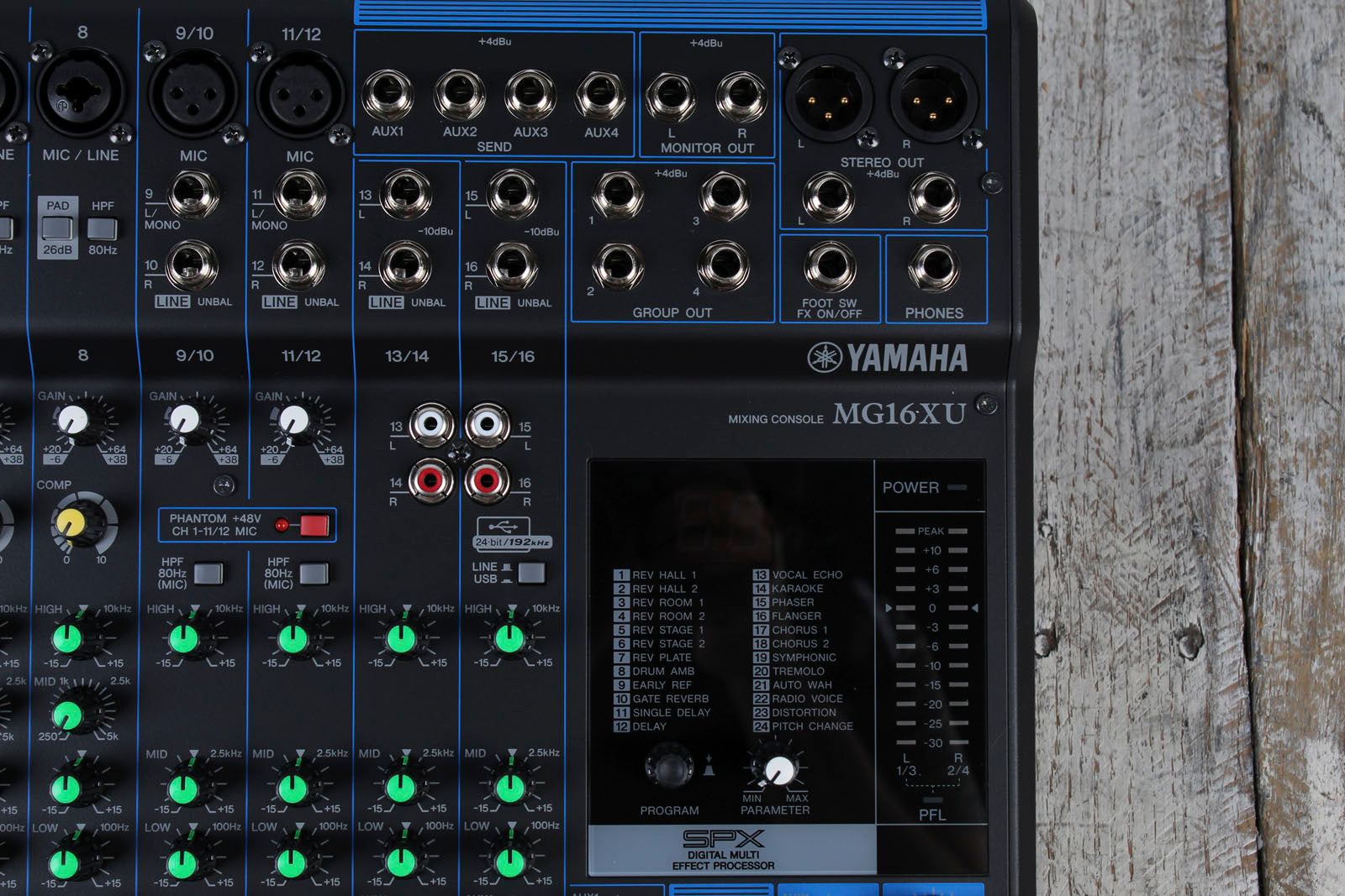 Yamaha MG16XU 16 Channel Analog Stereo Mixer Internal Power Supply and Effects