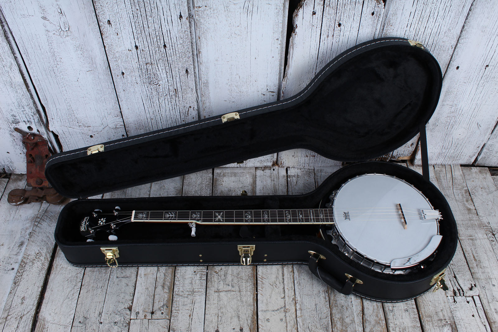 Guardian CG-016-J Flat Top Banjo Hardshell Black with Plush Interior