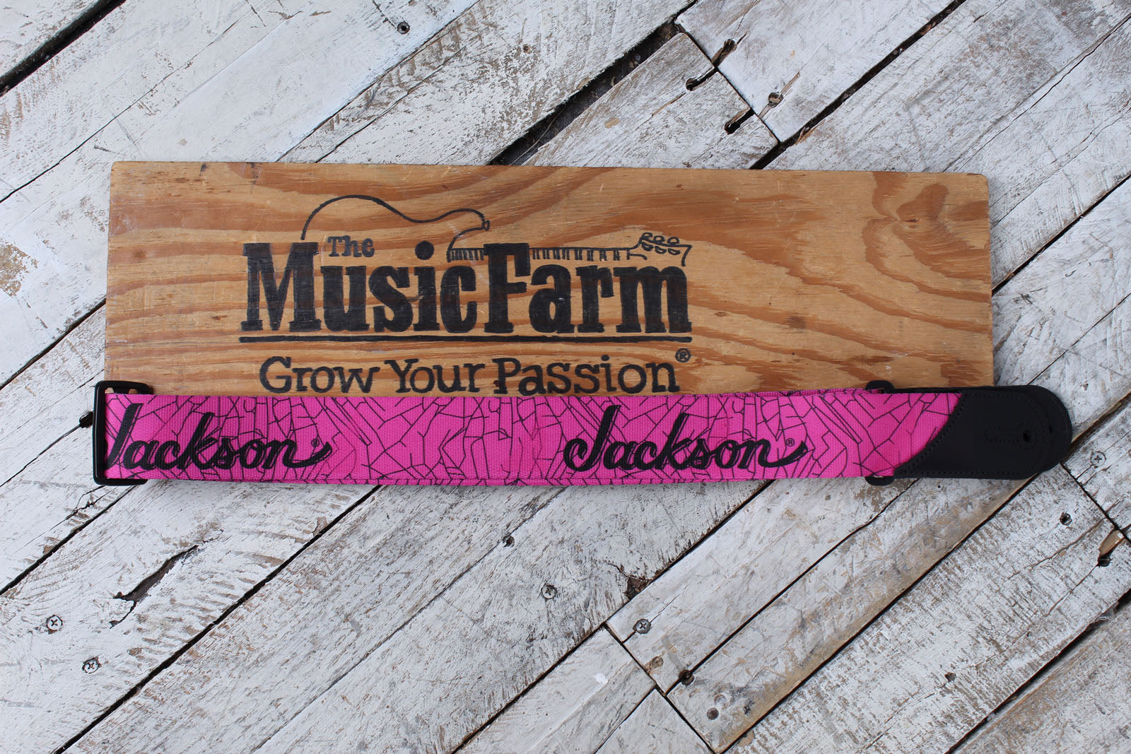 Jackson Cracked Mirror Strap 2 Inch Guitar Strap Pink Secondary image