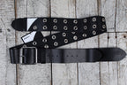 Jackson Grommet Leather Strap 2.5 Inch Leather Guitar Strap Black