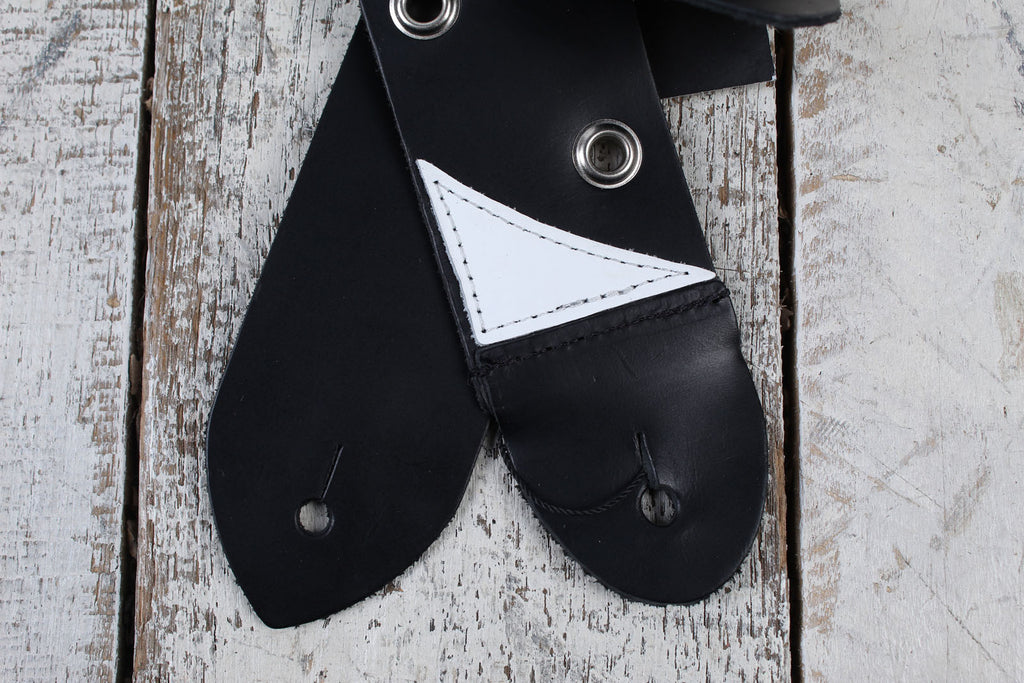 Jackson Grommet Leather Strap 2.5 Inch Leather Guitar Strap Black