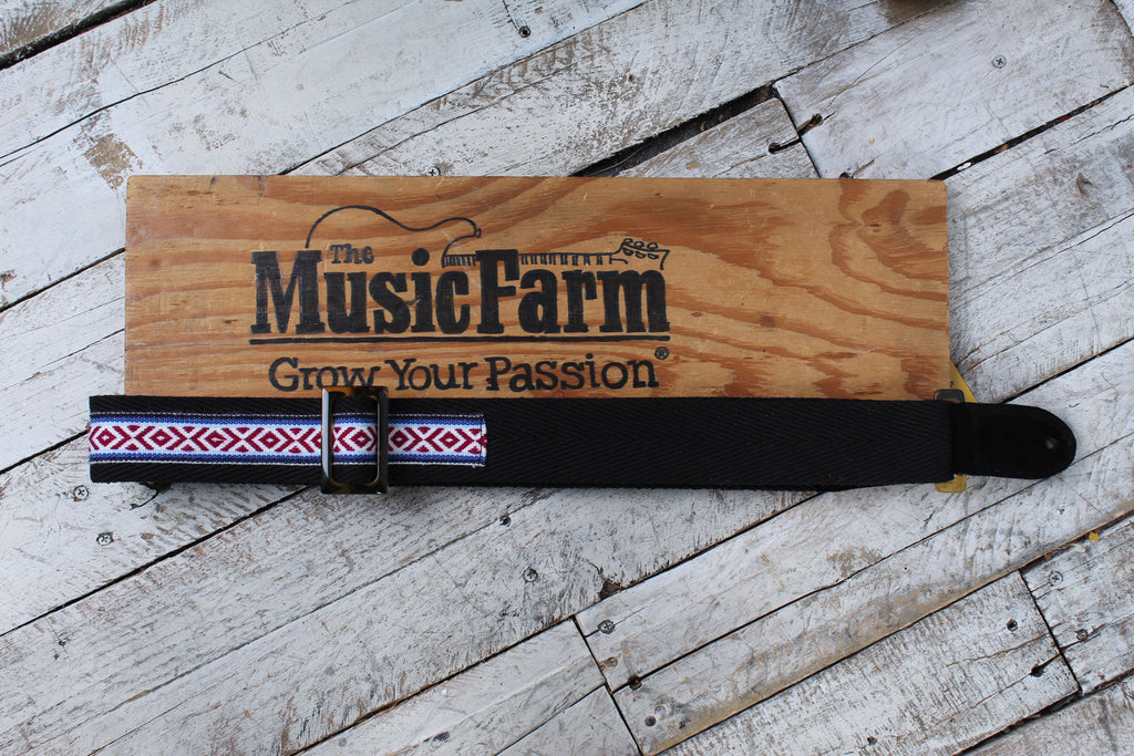 Henry Heller Original Tort-O Triglide Guitar Strap Black with Red White & Blue
