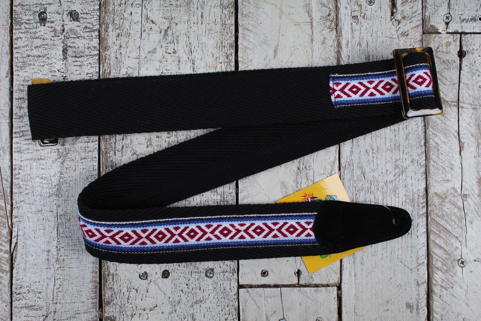 Henry Heller Original Tort-O Triglide Guitar Strap Black with Red White & Blue Main image