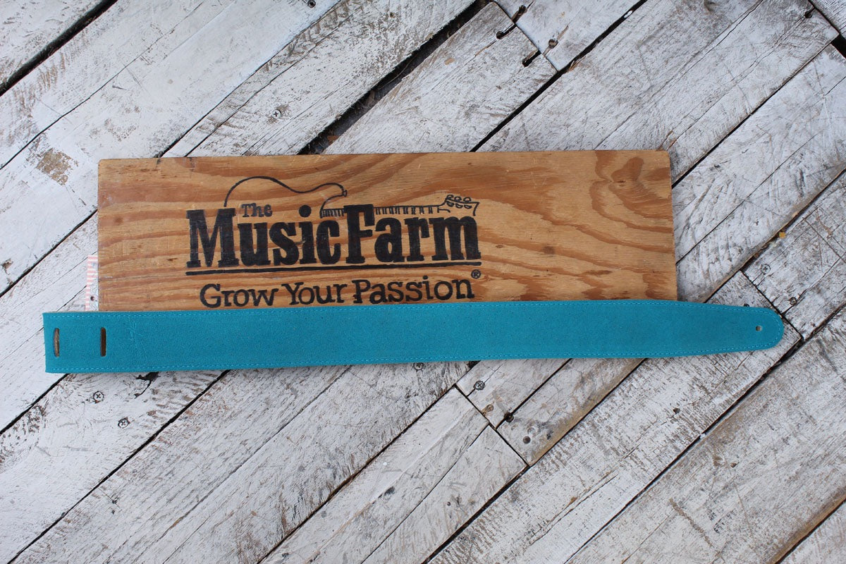 Henry Heller HBS2-TRQ 2 Inch Turquoise Capri Suede Guitar Strap with Nubuck Backing