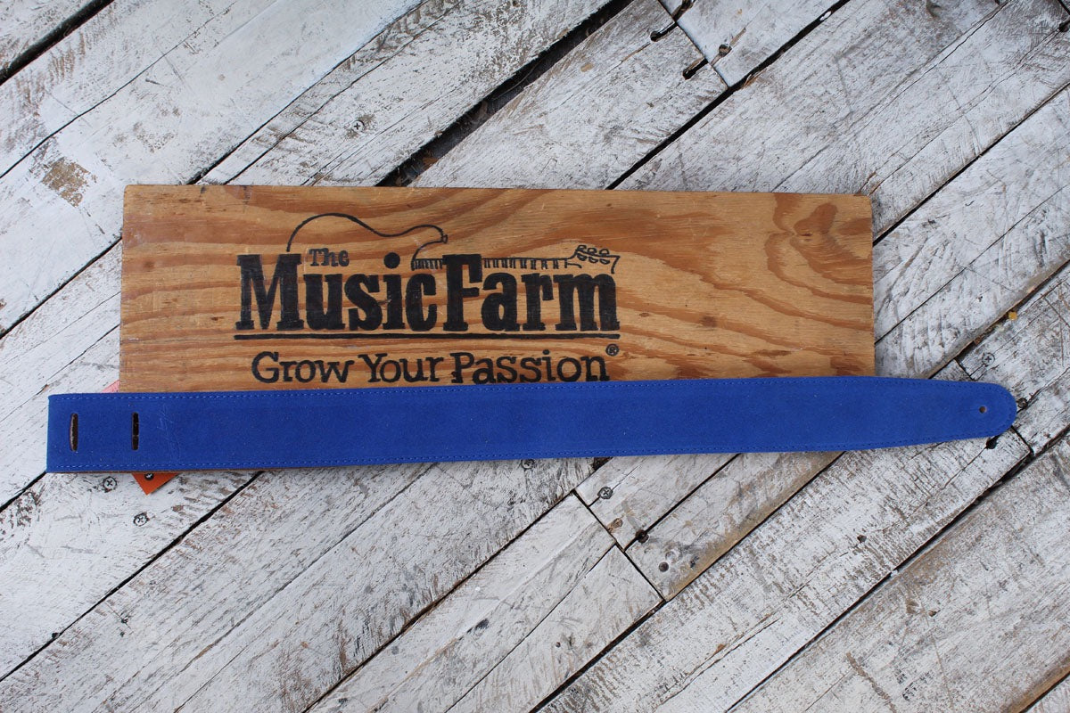 Henry Heller Blue Capri Suede Guitar Strap with Nubuck Backing Secondary image