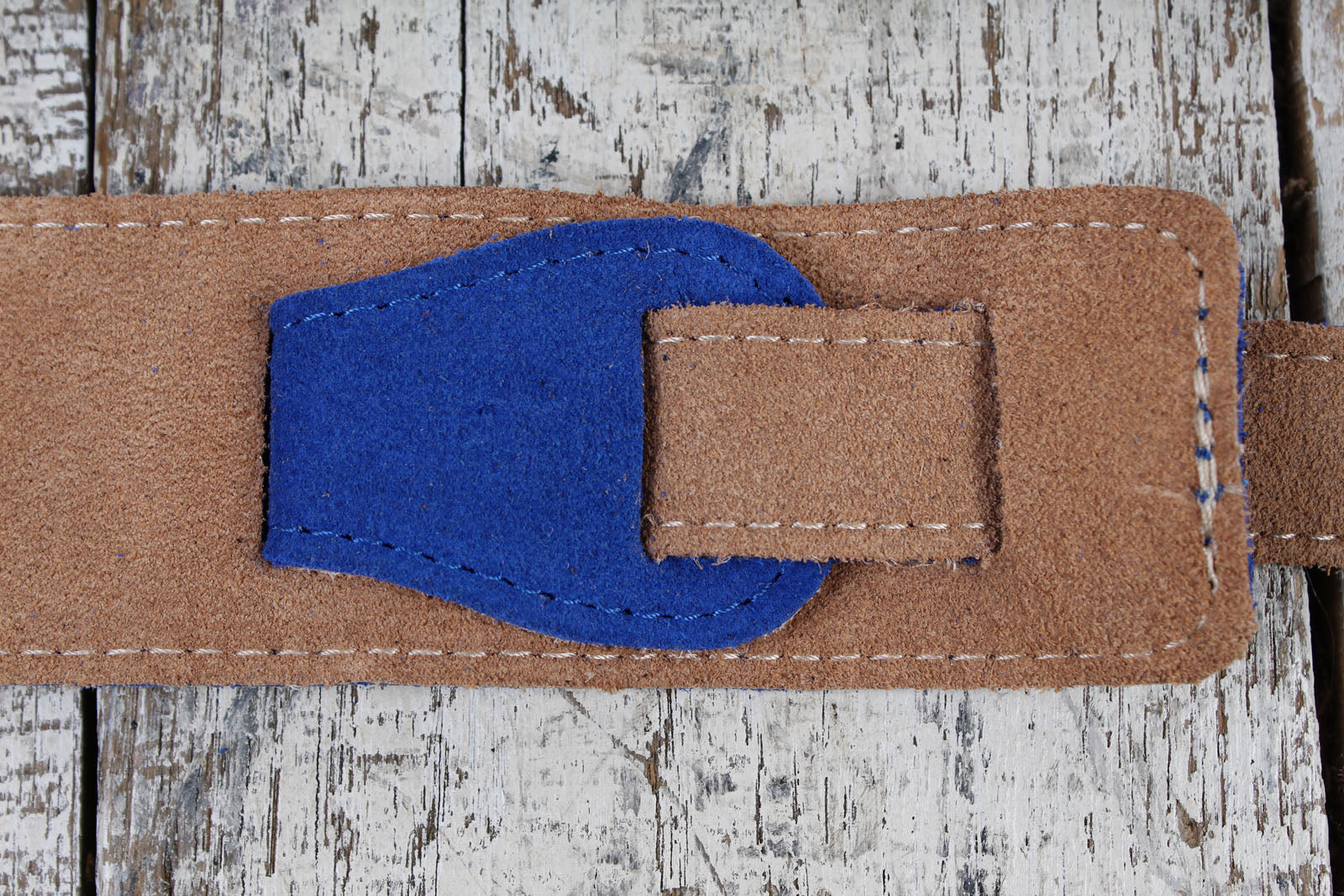 Henry Heller Blue Capri Suede Guitar Strap with Nubuck Backing