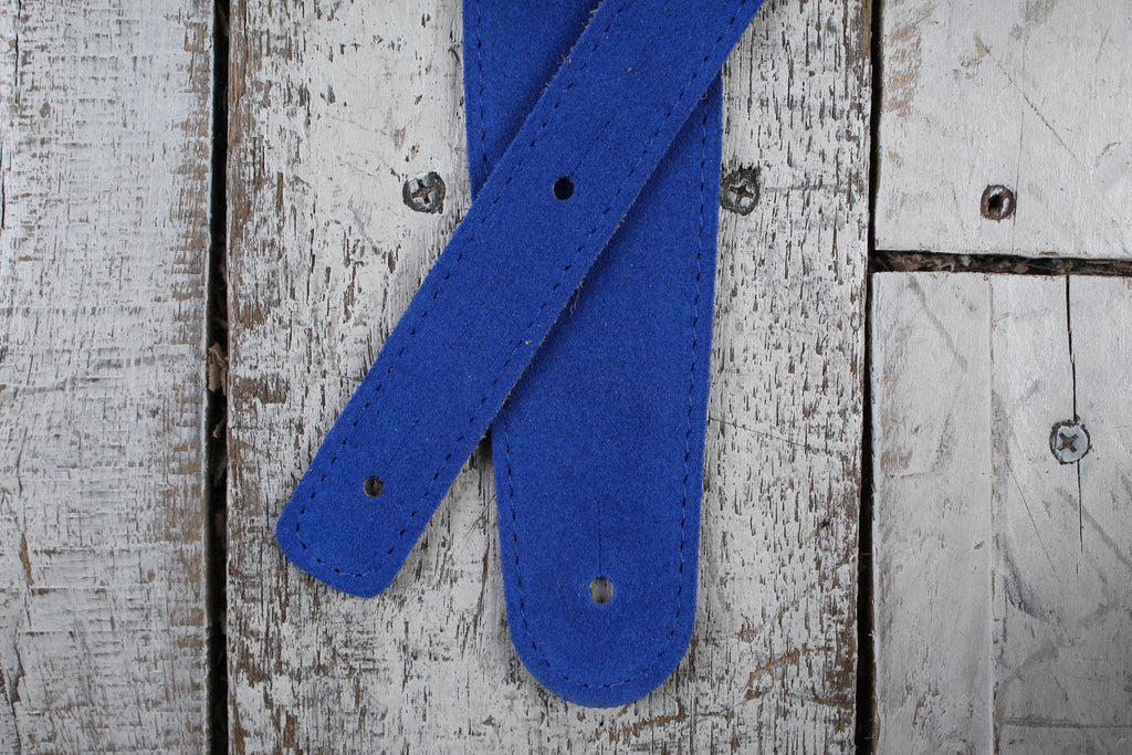 Henry Heller Blue Capri Suede Guitar Strap with Nubuck Backing