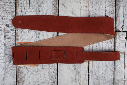 Henry Heller Rust Capri Suede Guitar Strap with Nubuck Backing