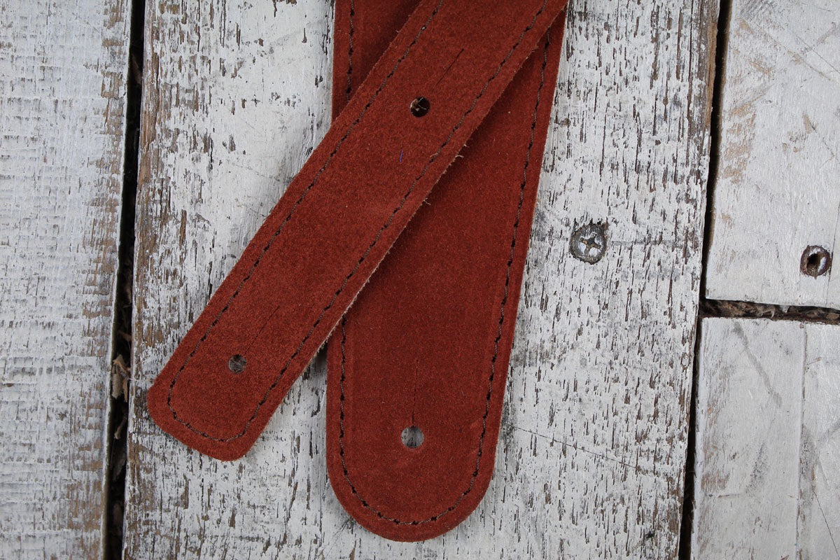 Henry Heller Rust Capri Suede Guitar Strap with Nubuck Backing