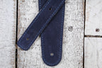 Henry Heller 2 Inch Navy Capri Suede Guitar Strap with Nubuck Backing