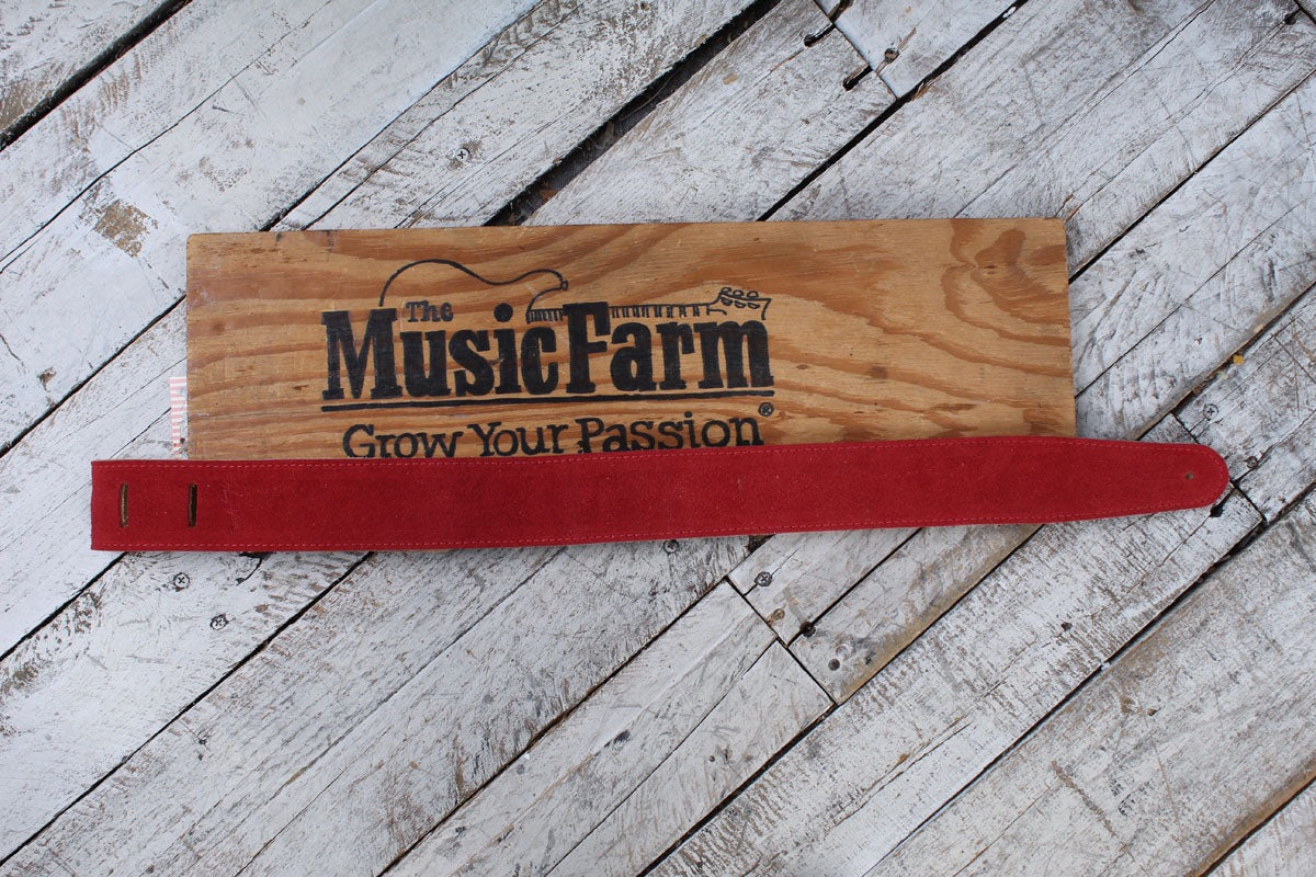 Henry Heller 2" Red Capri Suede Strap with Nubuck Backing