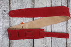Henry Heller 2" Red Capri Suede Strap with Nubuck Backing
