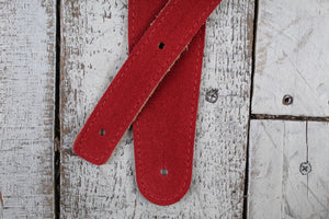 Henry Heller 2" Red Capri Suede Strap with Nubuck Backing