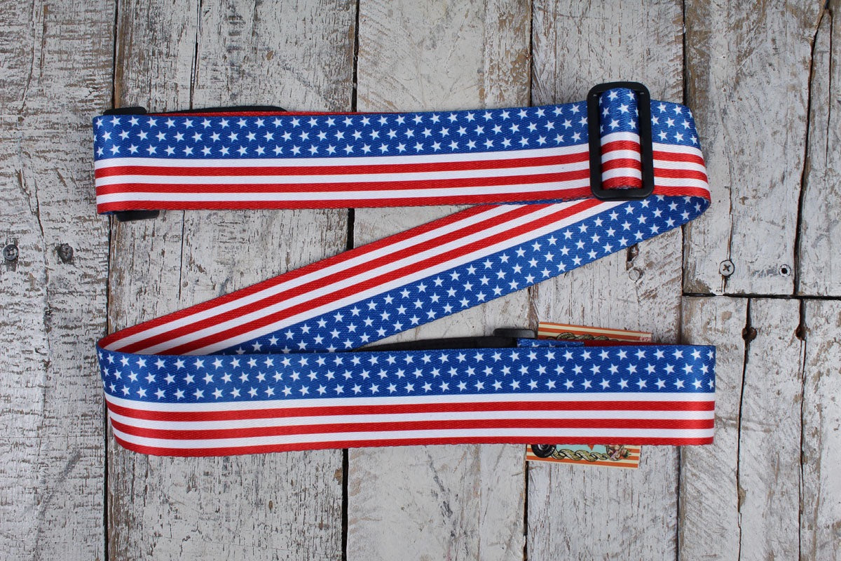 Henry Heller Artist Series Sublimation Guitar Strap American Flag Design Main image
