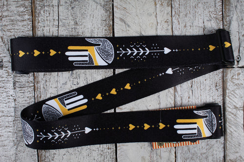 Henry Heller 2 Inch Artist Series Sublimation Guitar Strap Hand & Heart Design