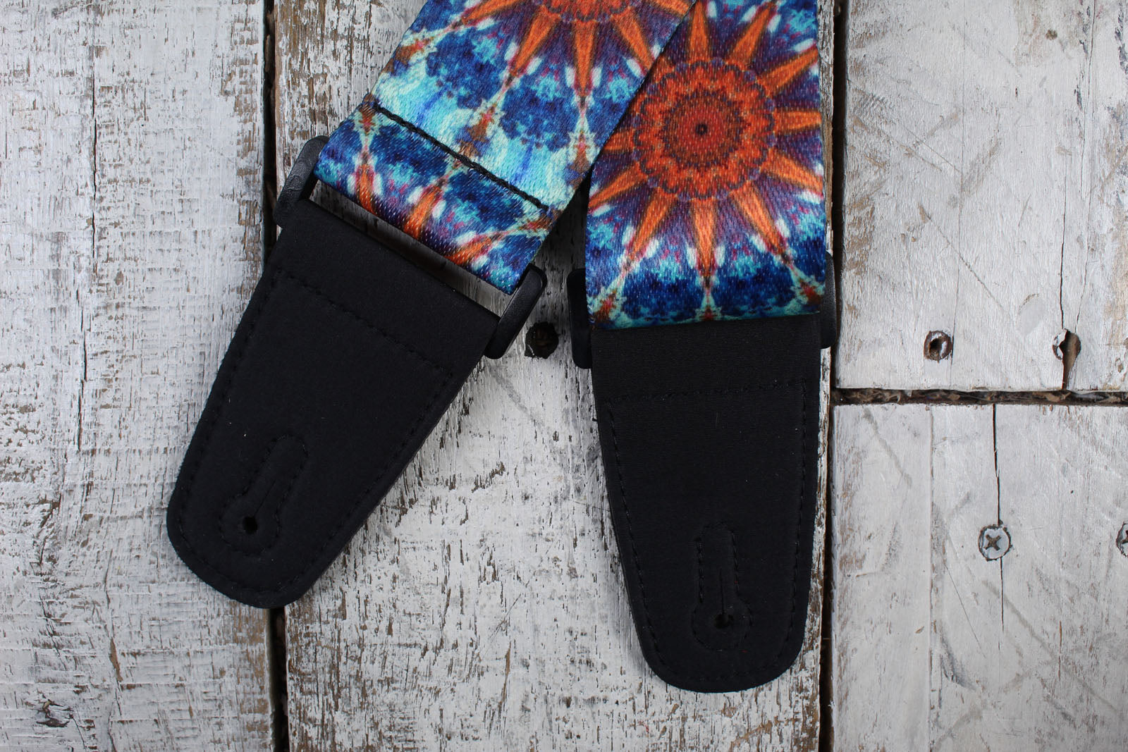Henry Heller 2" Artist Series Sublimation Strap - Blue & Orange Kaleidoscope Design