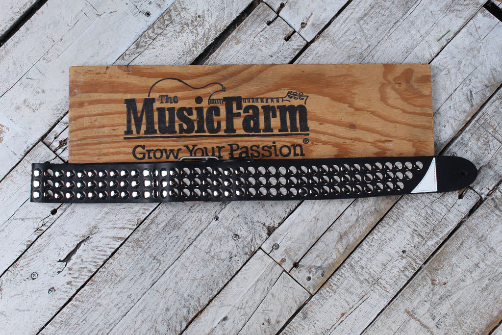 Jackson Stud Leather Strap 2.5 Inch Leather Guitar Strap Black