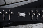Levys PM28-2B-BLK Rebel Series Genuine Leather Guitar Strap Adjustable 49 to 59