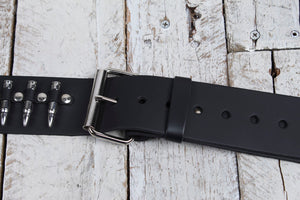 Levys PM28-2B-BLK Rebel Series Genuine Leather Guitar Strap Adjustable 49 to 59