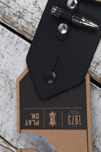 Levys PM28-2B-BLK Rebel Series Genuine Leather Guitar Strap Adjustable 49 to 59