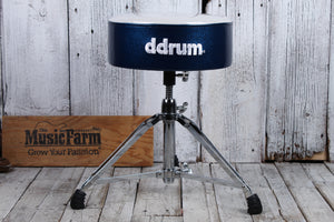 ddrum Mercury Fat Double Braced Drum Throne White and Blue Sparkle MFAT WB