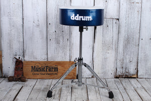 ddrum Mercury Fat Double Braced Drum Throne White and Blue Sparkle MFAT WB